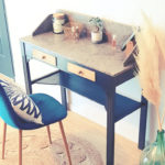 meuble toilette ancien marbre bois coiffeuse